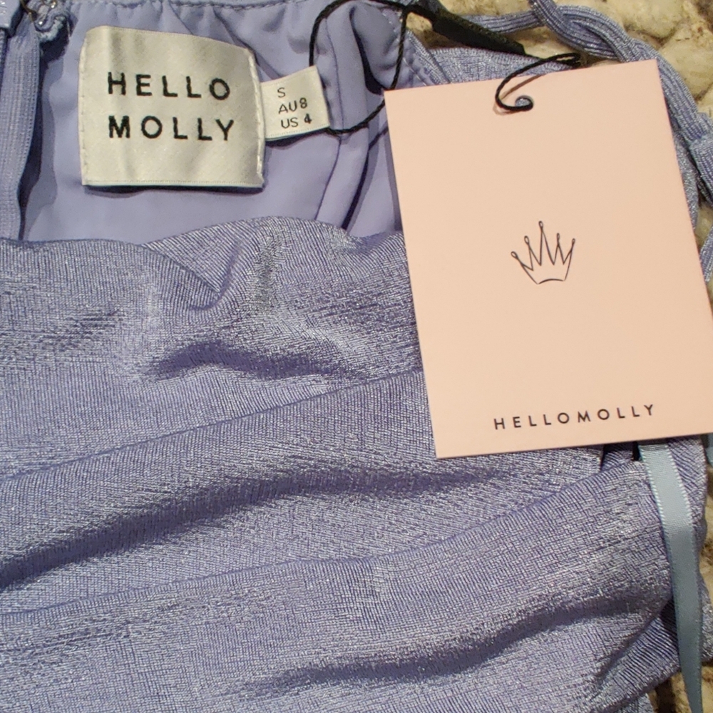 Hello Molly Whats Happening Midi Dress Sky Blue Size Small (4) - Picture 7 of 8